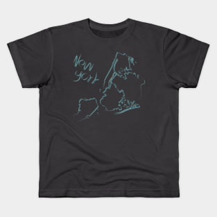 New York city map with bright silhouettes Kids T-Shirt